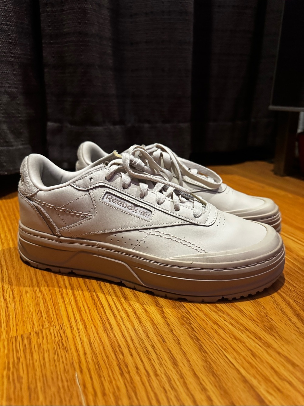 Reebok Platform C Double geo in Off-White and Tan - Picture 2 of 6